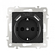 Розетка с заземлением, шторками + 2 USB Arte Milano 206.47-1.black