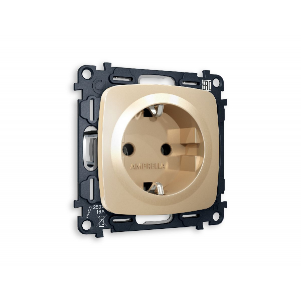 Комплект механизма розетки с/з на винтовых зажимах Ambrella Volt Omega MO606010 Комплект механизма розетки с/з на винтовых зажимах Ambrella Volt Omega MO606010