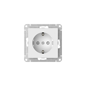 Розетка с заземлением со шторками, 16А быстрозажим. клем. Systeme Electric AtlasDesign Белый ATN000145S