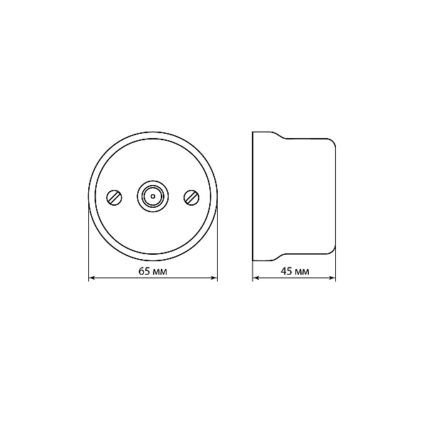 Розетка TV проходная сл. кость Болонь TDM Electric SQ1820-0354