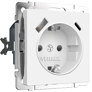 Розетка с/з со шторками и USB тип A+C Werkel W1171761 4690389213267 a069613