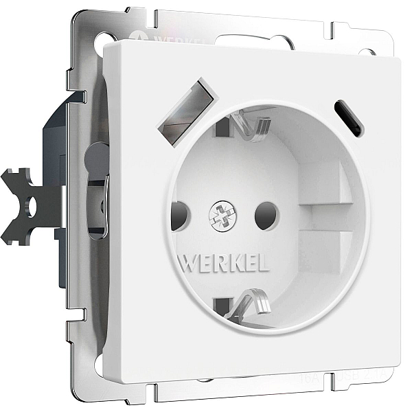 Розетка с/з со шторками и USB тип A+C Werkel W1171761 4690389213267 a069613