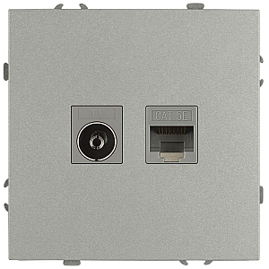 Розетка Эра Galaxy 15-3110-03 комбинированная RJ45+TV IP20 алюминий Б0070780