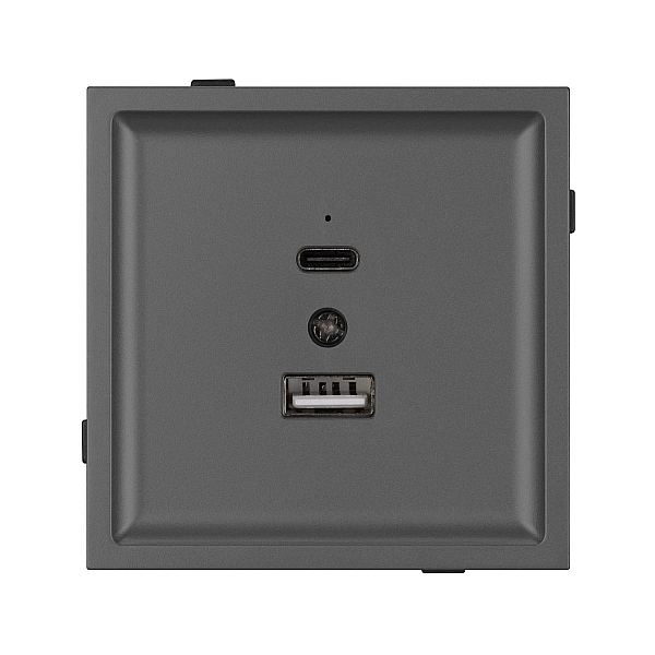 Механизм USB розетки Arlight SCT-TENDO-MUAC-SFPL-GR (5V, 3A, QC3) 054538