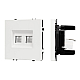 Розетка компьютерная двойная софт-тач белый кварц Arlight SCT-MPC2-SFPL-WH (2хRJ-45, CAT6) 054312(1)