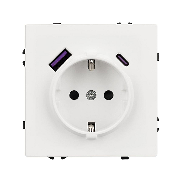Розетка зк со шторками с USB тип А+С софт-тач белый кварц Arlight SCT-MUAC-SFPL-WH (250V, 16A) 054284(1)