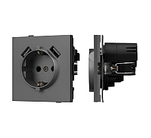 Механизм розетки с USB зарядкой Arlight SCT-TENDO-MUAA-SFPL-GR (230V, 16A) 054605