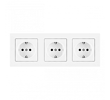 Розетка тройная (трехпостовая) с/з и шторками Arte Milano SET06-3-40-1x3 white