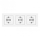 Розетка тройная (трехпостовая) с/з и шторками Arte Milano SET06-3-40-1x3 white
