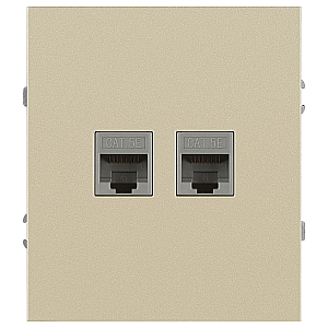 Розетка Эра Arktik 16-3108-04 информационная двойная 2XRJ45 шампань Б0070487