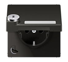 Розетка Schuko с крышкой Jung AL1520NAKLSLAN