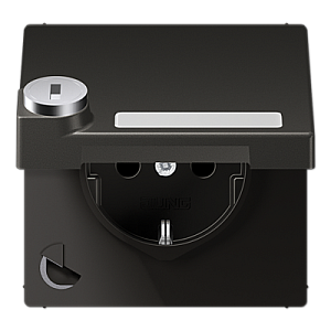 Розетка Schuko с крышкой Jung AL1520NAKLSLAN