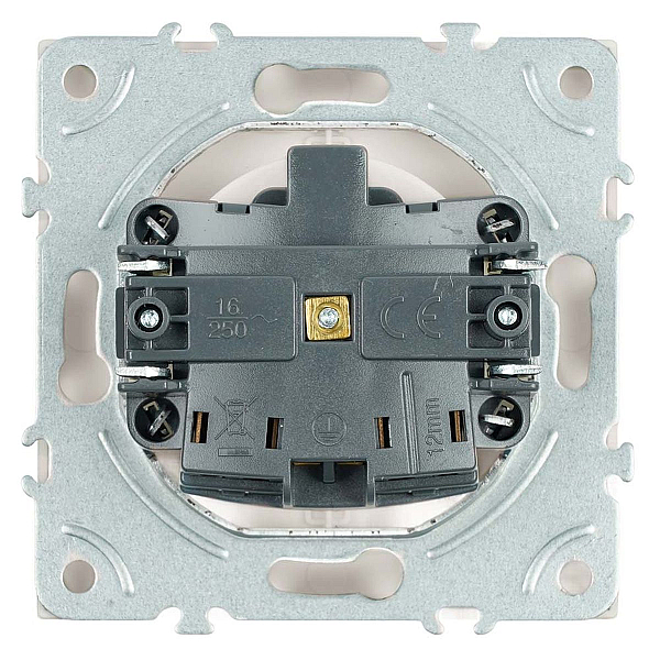 Розетка 2P+PE Stekker Эмили со шторками белый фарфор RST16-5110-01 49880