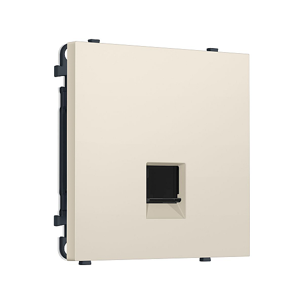 Комплект механизма телефонной розетки SIGMA Бежевый матовый RJ-11 Ambrella Volt MS332030 (SP3320, PR190)