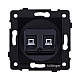 Розетка двойная Ethernet RJ45 Cat.5, черный Kollinger REA-015BK для Aspekt, Eleganz, Reflex