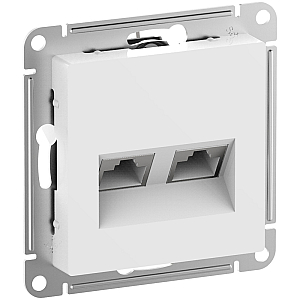 Розетка компьютерная двойная (2хRJ45) кат.6А Systeme Electric AtlasDesign Белый ATN000188