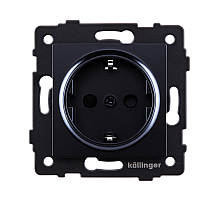 Розетка штепсельная SCHUKO 16A/250 В, черный Kollinger REA-002BK для Aspekt, Eleganz, Reflex