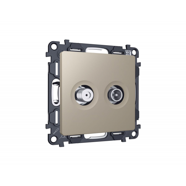 Комплект механизма розетки TV оконечной + SAT 5-862MHz 3.5dB/950-2150MHz 3.5dB Alfa Серо-бежевый матовый Quant Ambrella Volt MA373310 (AP3733, VM217)