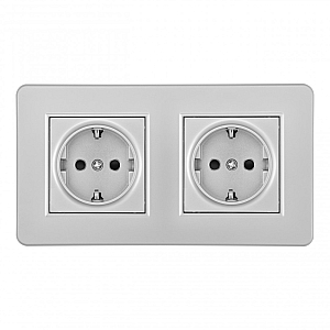 Розетка Arte Milano SET16-2-40-1x2 silver