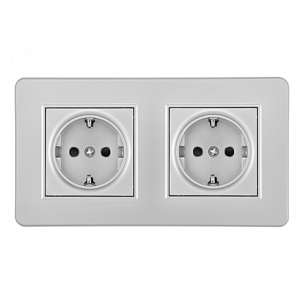 Розетка Arte Milano SET16-2-40-1x2 silver