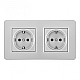 Розетка Arte Milano SET16-2-40-1x2 silver