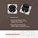 Комплект розетки с/з и шторками + USB и рамкой Arte Milano SET06-1-47-1 black