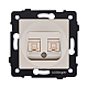 Розетка двойная Ethernet RJ45 Cat.5, золотой Kollinger REA-015GD для Aspekt, Eleganz, Reflex