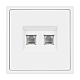 Розетка телефонная двойная софт-тач белый кварц Arlight SCT-MTL2-SFPL-WH (2хRJ-11, 4C) 054308(1)
