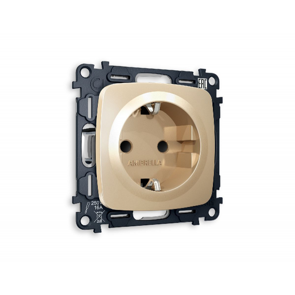 Комплект механизма розетки с/з со шторками Ambrella Volt Omega MO607010 Комплект механизма розетки с/з со шторками Ambrella Volt Omega MO607010