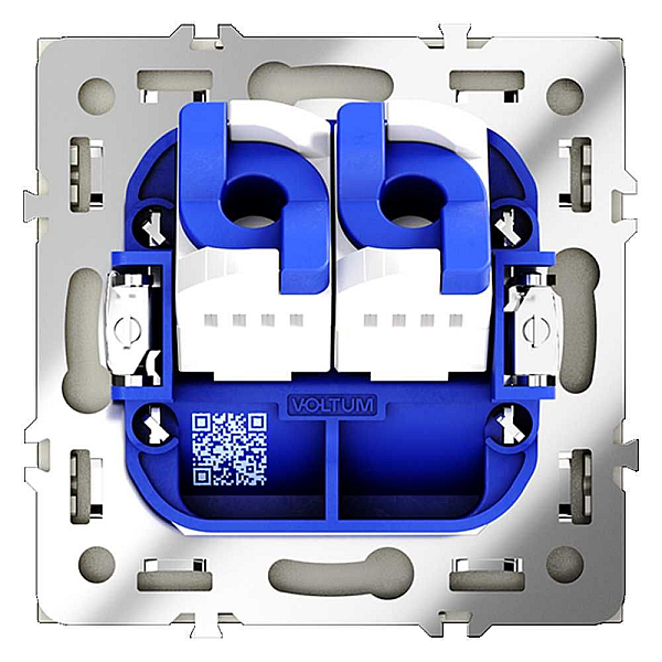 Розетка компьютерная встраиваемая Voltum S70 двойная RJ45+RJ45 кат.6, (сталь) VLS060205