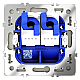 Розетка компьютерная встраиваемая Voltum S70 двойная RJ45+RJ45 кат.6, (сталь) VLS060205