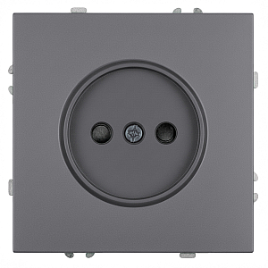 Розетка 1-местная с з/ш б/з (механизм) СЗК Stekker Эмили 250В 16А RST16-5109-10ZK платиново-серый soft touch 50242