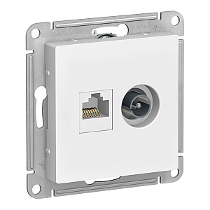Розетка двойная ТВ + компьютерная RJ45, кат. 5Е Systeme Electric AtlasDesign Лотос ATN001389