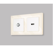 Комплект механизма TV розетки SAT 5-2400MHz 3.5dB Alfa Белый матовый Quant Ambrella Volt MA133050 (AP1330, VM215)