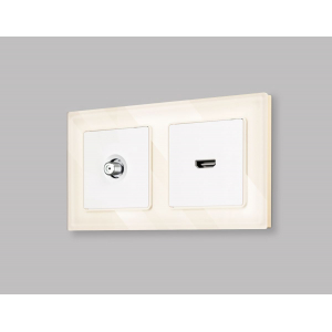 Комплект механизма TV розетки SAT 5-2400MHz 3.5dB Alfa Белый матовый Quant Ambrella Volt MA133050 (AP1330, VM215)