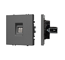Розетка телефонная софт-тач серый базальт Arlight SCT-MTL1-SFPL-GR (RJ-11, 4C) 054303(1)