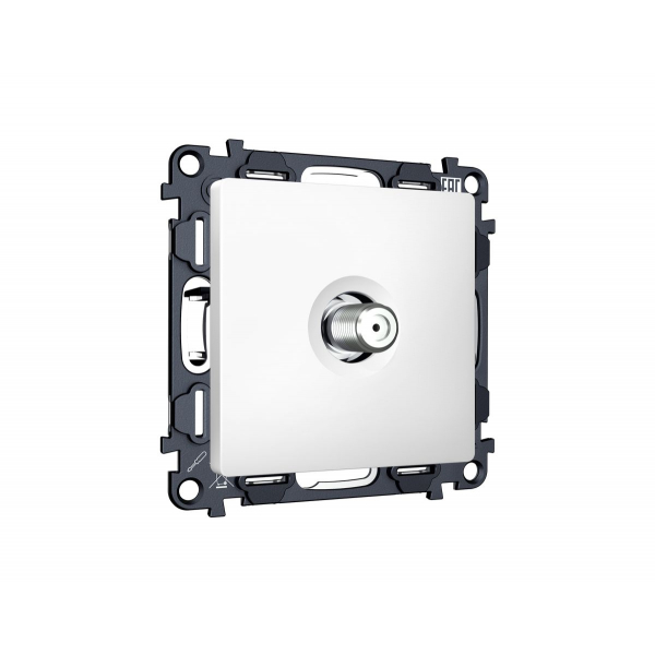 Комплект механизма TV розетки SAT 5-2400MHz 3.5dB Alfa Белый матовый Quant Ambrella Volt MA133050 (AP1330, VM215)