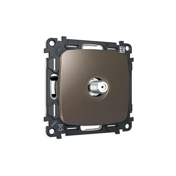 Комплект механизма TV розетки Ambrella Volt SAT 5-2400MHz 3.5dB OMEGA MO643050 Темная бронза матовый QUANT (OP6430, VM215)