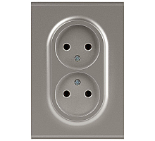 Розетка Эра Arktik 16-2107-07 без заземления двойная 2X2P 16А-250В титан Б0071687