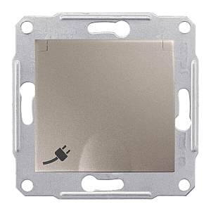 Розетка Schneider Electric Sedna с/з со шторками и крышкой 16A 250V SDN3100168