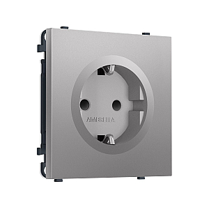 Комплект механизма электрической розетки SIGMA Сталь матовый 50Hz 2P+E с/з с/ш 16A-250V QUANT PRO Ambrella Volt MS507010 (SP5070, PR141)