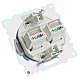 Розетка компьютерная 2-местная RJ-45 (механизм) Stekker GLS00-7109-01 Катрин, белый 50003