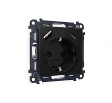 Комплект механизма розетки 2USB A+C 20W (быстрая зарядка) с/з Ambrella Volt Alfa MA810010