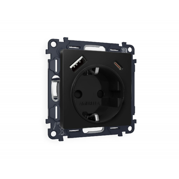 Комплект механизма розетки 2USB A+C 20W (быстрая зарядка) с/з Ambrella Volt Alfa MA810010 Комплект механизма розетки 2USB A+C 20W (быстрая зарядка) с/з Ambrella Volt Alfa MA810010