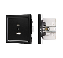 Механизм USB розетки Arlight SCT-TENDO-MUAC-PL-BK (5V, 3A, QC3) 054095