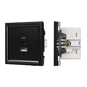 Механизм USB розетки Arlight SCT-TENDO-MUAC-PL-BK (5V, 3A, QC3) 054095