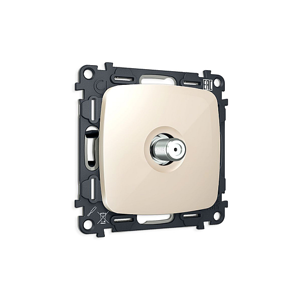 Комплект механизма TV розетки Ambrella Volt SAT 5-2400MHz 3.5dB OMEGA MO313050 Бежевый глянец QUANT (OP3130, VM215)