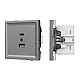 Механизм USB розетки Arlight SCT-TENDO-MUAC-PL-GR (5V, 3A, QC3) 054096