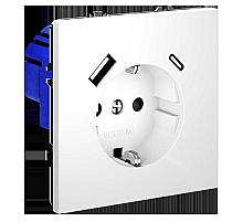 Розетка с USB, A+C Voltum S70 VLS040502 (белый матовый)