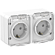 Розетка 2х2К+З Systeme Electric AtlasDesign 16A 250V со шторками белая ATN540126